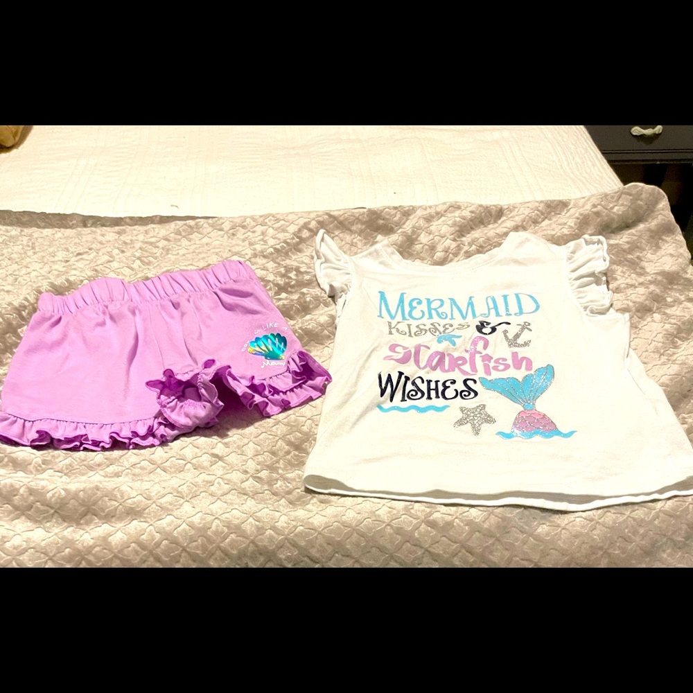 Girls mermaid shorts set
